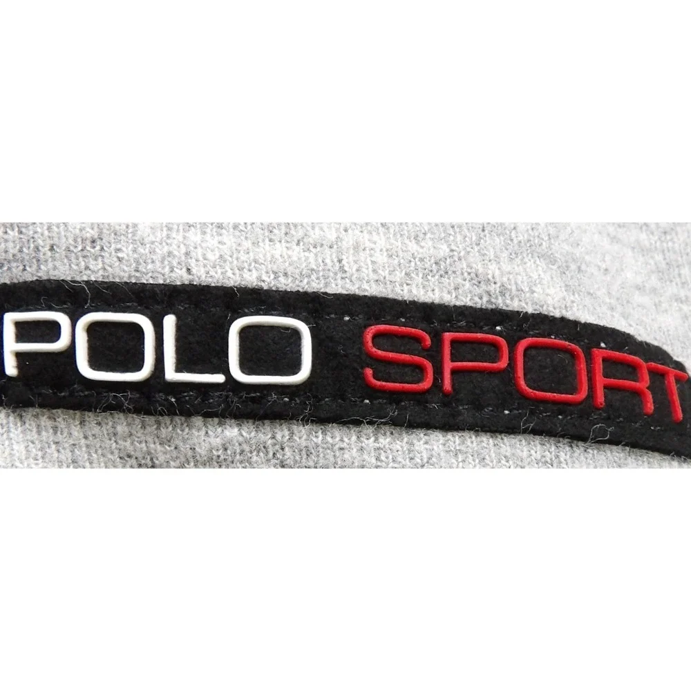 VTG 90s Polo Sport Ralph Lauren Gray Magnetic Collar Shirt Men XL Logo Casual LE